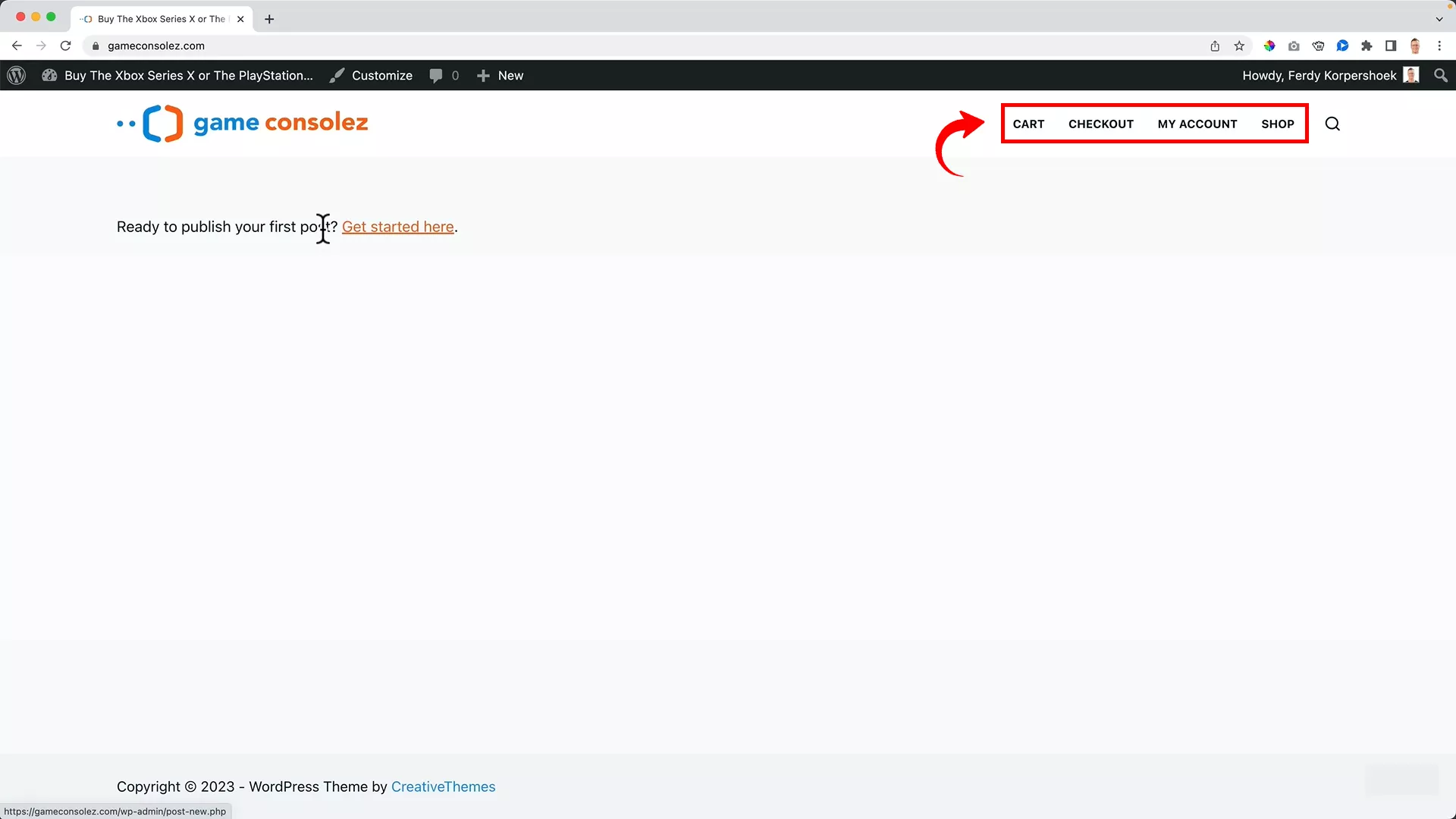 WooCommerce default pages layout 