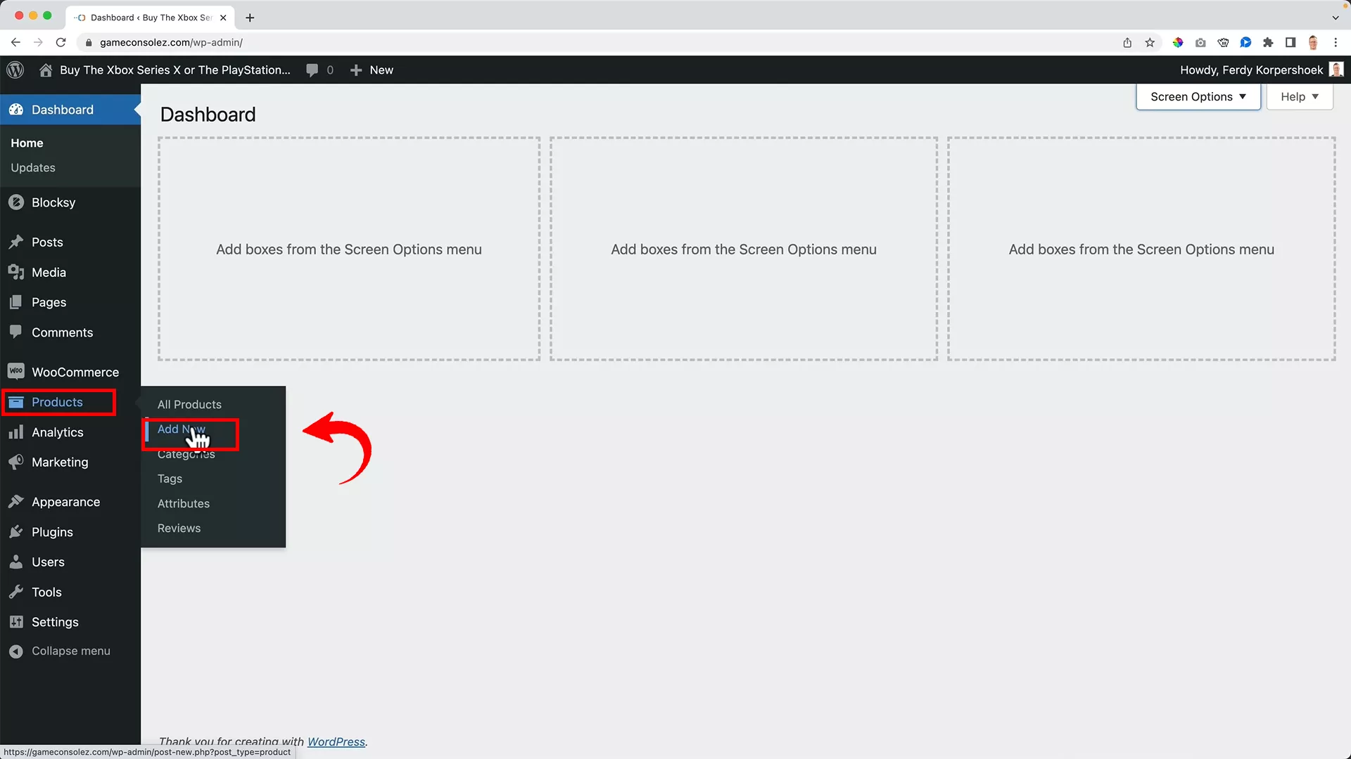 Add a new product manually on WooCommerce
