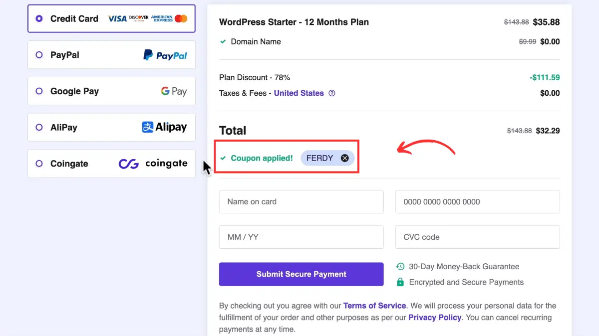 Hostinger free coupon code